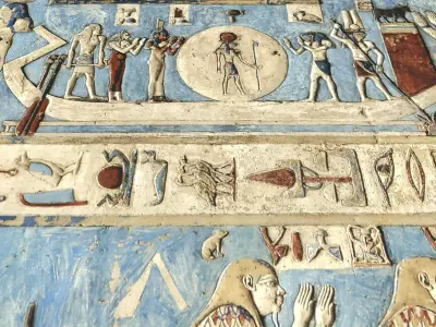 Relief of ancient egypt-Dendera Low-poly 3D model