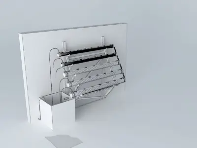 Hydroponics stands tilted wall 3D model