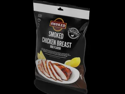 Deli sausages Smoked Chicken Breast Low-poly 3D model