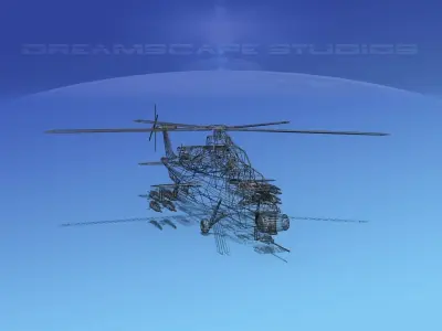 WZ-10 Attack Helicopter V05 Low-poly 3D model