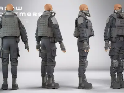 Shadow Reclaimers   Tactical Outfit Set  Male and Female 3D model