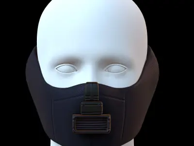 Gas mask helmet 3d model scifi Low-poly  Low-poly 3D model 554
