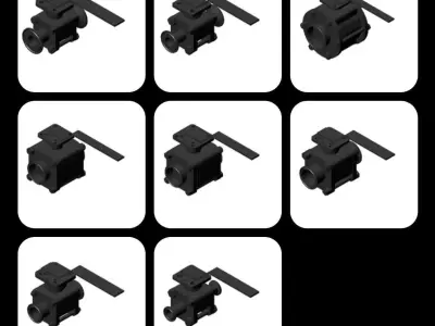 Sanitary Ball Valve OD Complete Set 1-2 in to 4 in 3D model