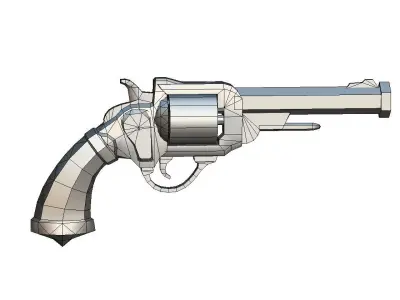 Multibarrel Short Barrel Revolver 2 Low-poly 3D model