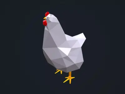Low Poly Chicken Low-poly 3D model