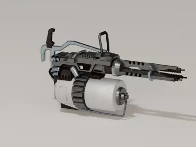 Free low-poly futuristic minigun Free low-poly 3D model