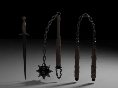Medieval Weapons Model Pack Low-poly 3D model