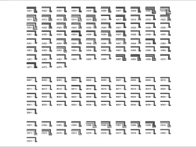 Revit cornices collection historic details 130 profiles 3D model