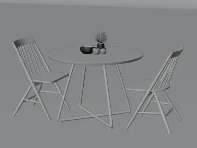 Modern Table Set 3D model