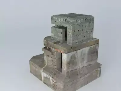 Artillery Fire Control Bunker Battery Waldam Free 3D model