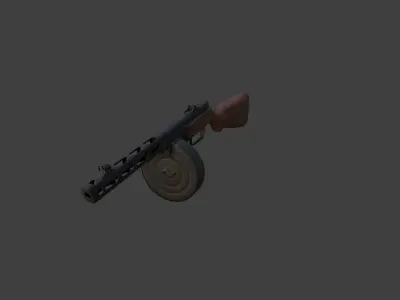ppsh-41 rifle Free low-poly 3D model