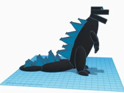 Godzilla on mat 3D model