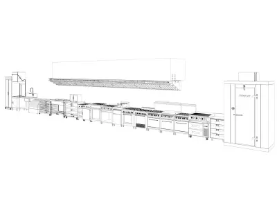 Commercial Kitchen Equipments 2 3D model