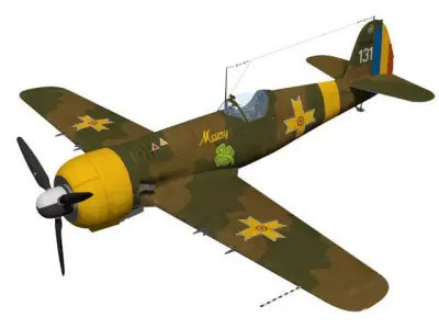 IAR80A wwii fighter plane 3D model