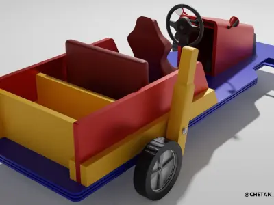 Go Kart Low-poly 3D model