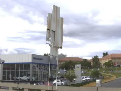 Sign placard old rusted thin 3D model 3D model