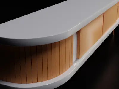 Mid-Century Modern TV Stand Free 3D model