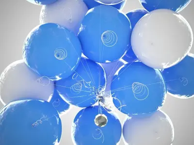 Colorful air balloons v2 3D model