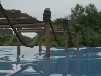 Bridge - Old Bridge - Game Ready - PBR 3D model