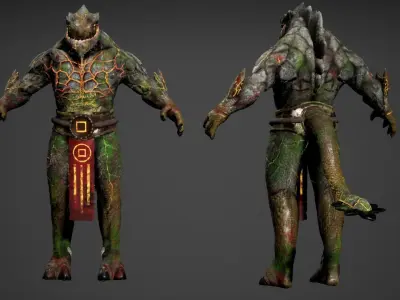 STONE  LIZARD Low-poly 3D model