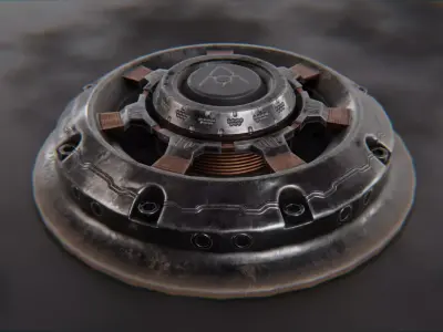 Electro Shock Landmine Low-poly 3D model