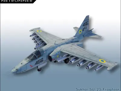 Sukhoi SU-25 Frogfoot Low-poly 3D model