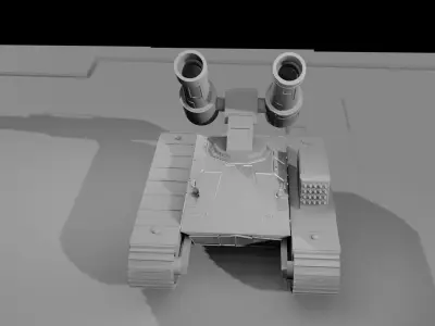 Sci fi tank with floor Low-poly 3D model
