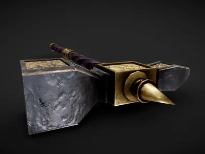 Medieval WarHammer Low-poly 3D model