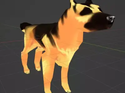 Rigged Low Poly Dog Free low-poly 3D model