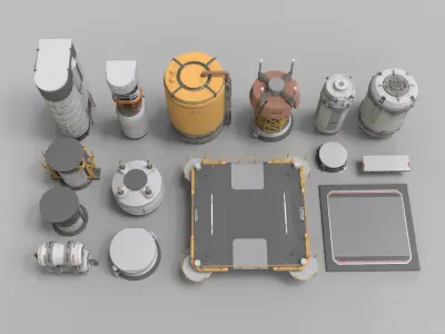 sci-fi Architecture kitbash 41 3D model