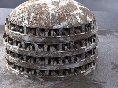 Sci-Fi Dome City Winter 3D model