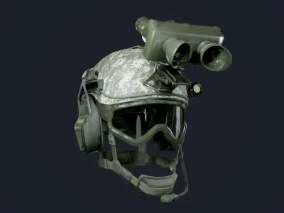 Military Helmet 01 Game Ready Low-poly 3D model