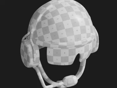 3d Military Helmet with Headset and Visor 3D model