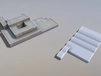 Building EDDF Storages33 Frankfurt Airport Low-poly 3D model