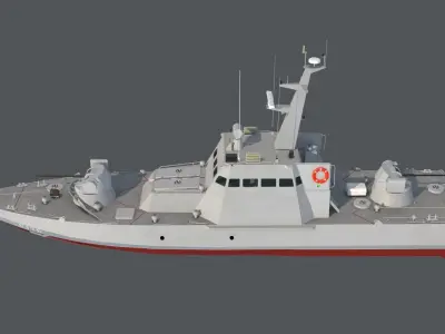 Gyurza-M class artillery boat 58155 Low-poly 3D model