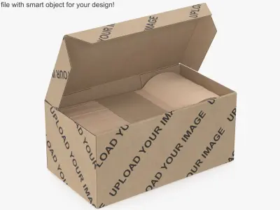 Wooden Spoons in a Box Mockup 3D model
