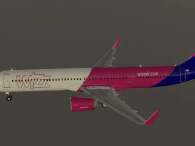 Wizz air airbus a321neo low poly 3D Model  Low-poly 3D model