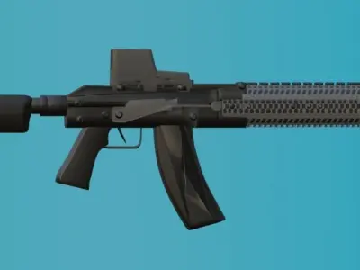 Ak 105 alpha model gun Low-poly 3D model