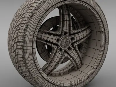 Savini Forged SV-8S Wheel and Tire 3D model