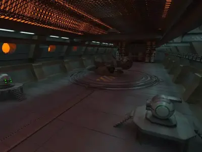 Abandoned space station Low-poly 3D model