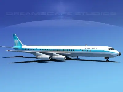 Douglas DC-8-63 Transamerica 3D model