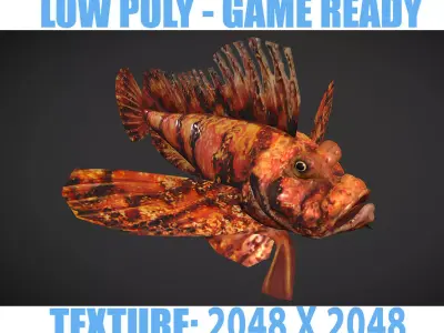 Onio Low Poly fish with scales Low-poly 3D model
