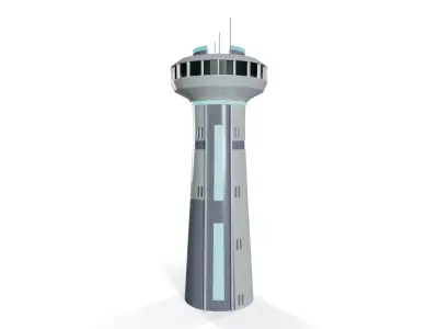 Sci-Fi Watch Tower Platform - PBR Game Ready 3D model