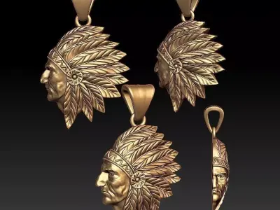 indian pendant 3D print model