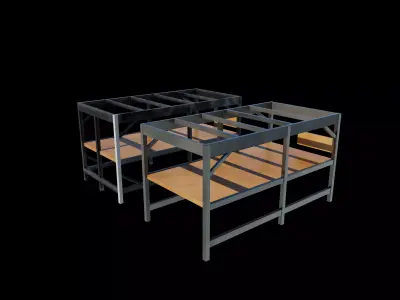 wooden fish tank 3D model