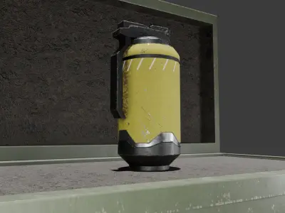 Futuristic grenade 2 Low-poly 3D model