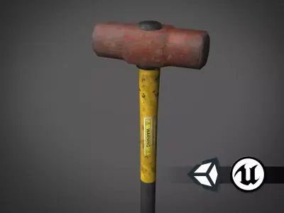 Apocalyptic Sledgehammer - PBR and Game Ready Low-poly 3D model