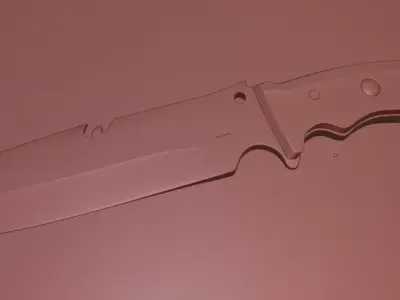 Hunt Knife Low-poly 3D model