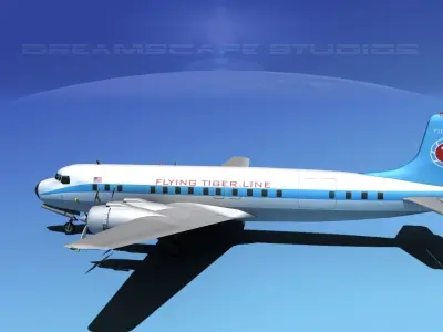 Douglas DC-7C Flying Tiger Line 3D model