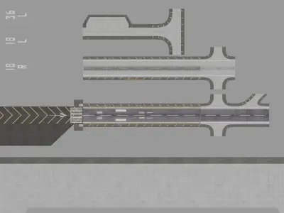 Modular Runway pack for Blender Unity Unreal Free low-poly 3D model